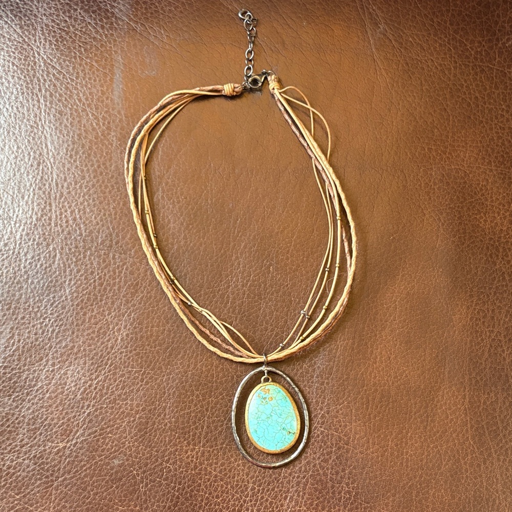 Silpada Turquoise and Gold Multi-Strand Necklace